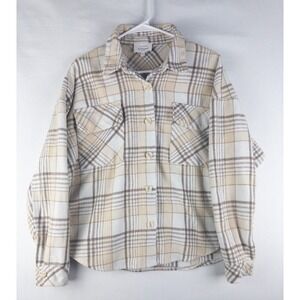Anthropologie Flannel Shirt Womens M Plaid Button Up Outdoor‎ Bohme Colorful